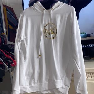 MK white and gold hoodie